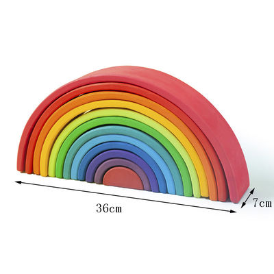 Arcobaleno di legno 7cm educativo dei giocattoli dei blocchetti di 35cm che impila i blocchi