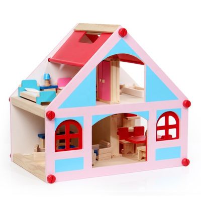 La Camera di bambola di legno del palazzo 38cm gioca la mobilia colorata