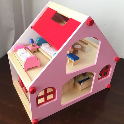 La Camera di bambola di legno del palazzo 38cm gioca la mobilia colorata
