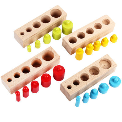 scuola materna Knobbed dei blocchi cilindri di Montessori dell'incavo sensoriale del cilindro di 3cm