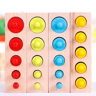 scuola materna Knobbed dei blocchi cilindri di Montessori dell'incavo sensoriale del cilindro di 3cm