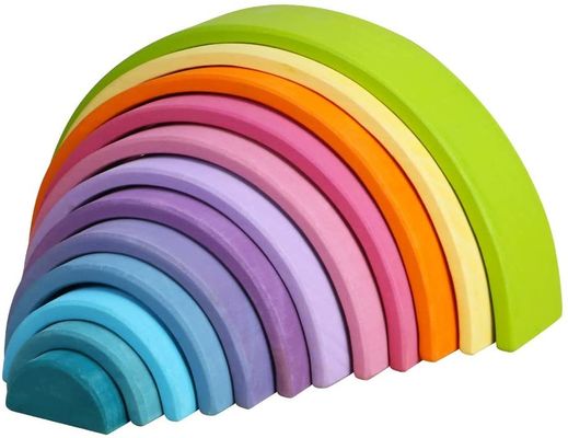 impilatore di legno d'impilamento dell'arcobaleno dell'arcobaleno di 3D 2.75in 12 pezzi