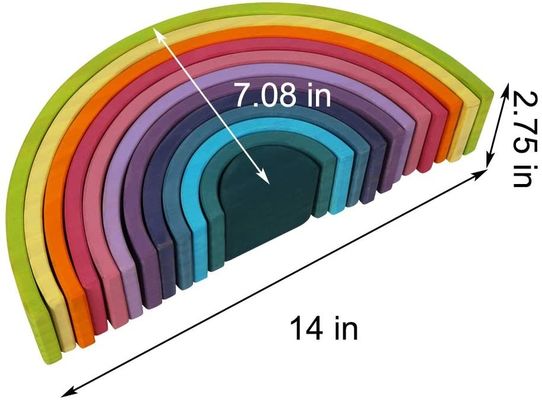 impilatore di legno d'impilamento dell'arcobaleno dell'arcobaleno di 3D 2.75in 12 pezzi