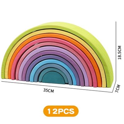 impilatore di legno d'impilamento dell'arcobaleno dell'arcobaleno di 3D 2.75in 12 pezzi