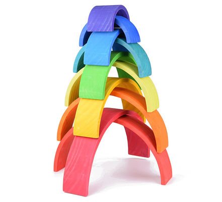 impilatore di legno d'impilamento dell'arcobaleno dell'arcobaleno di 3D 2.75in 12 pezzi