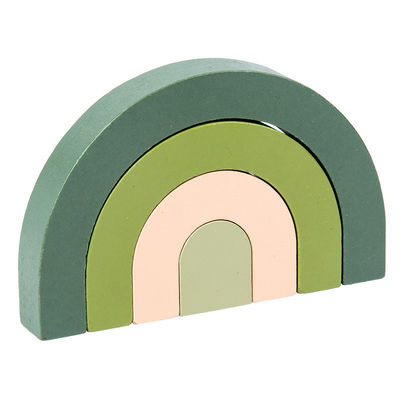 pastello d'impilamento di legno dell'arcobaleno dell'impilatore di legno dell'arcobaleno edificio di 3D Jenga