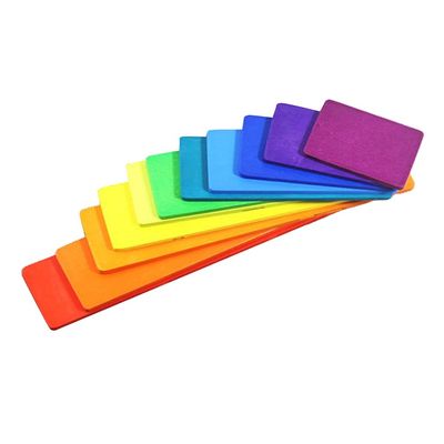 Impilatore di legno Toy Macaron Beech dell'arcobaleno di Burlywood di 11 lotto