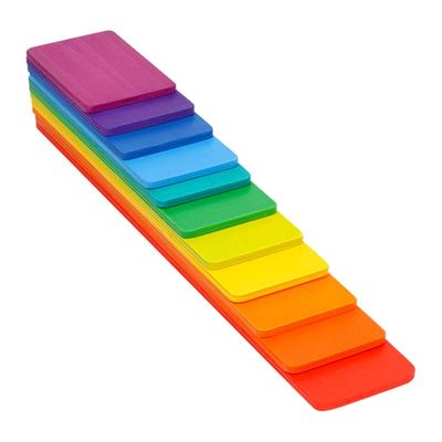 Impilatore di legno Toy Macaron Beech dell'arcobaleno di Burlywood di 11 lotto