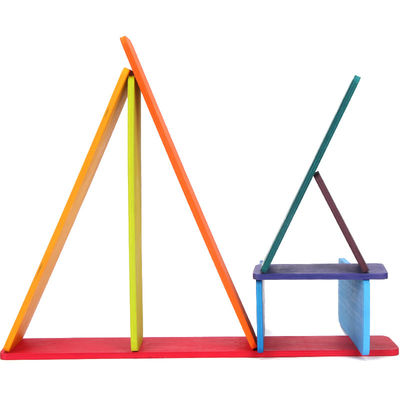Impilatore di legno Toy Macaron Beech dell'arcobaleno di Burlywood di 11 lotto