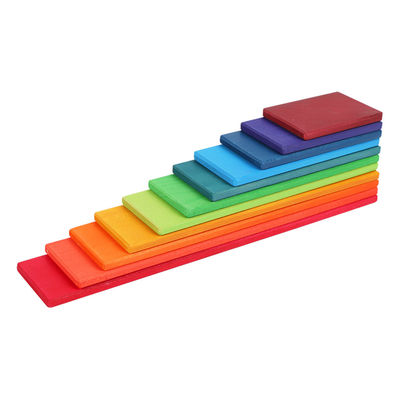 Impilatore di legno Toy Macaron Beech dell'arcobaleno di Burlywood di 11 lotto