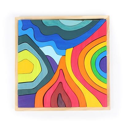 Arcobaleno grande 4.5cm solido creativo che impila l'animale di puzzle