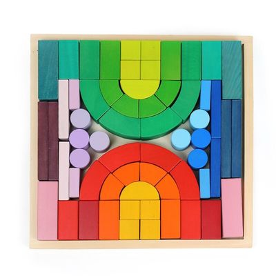 Arcobaleno grande 4.5cm solido creativo che impila l'animale di puzzle