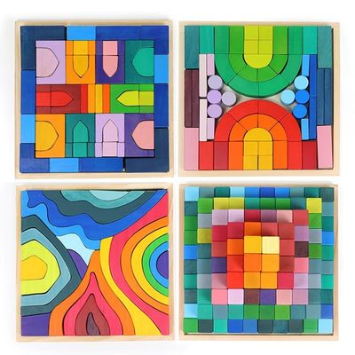 Arcobaleno grande 4.5cm solido creativo che impila l'animale di puzzle
