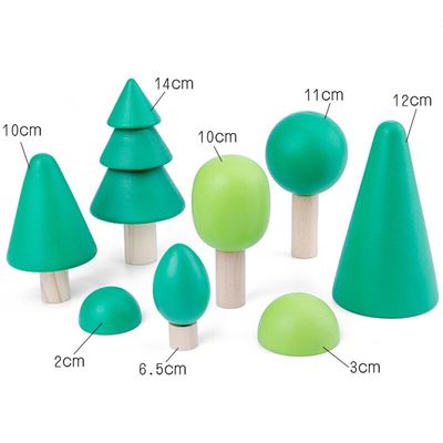 La roccia di legno di Coral Earth Wooden Blocks Toys ha messo il giocattolo di legno naturale d'equilibratura dei blocchi