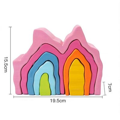 La roccia di legno di Coral Earth Wooden Blocks Toys ha messo il giocattolo di legno naturale d'equilibratura dei blocchi