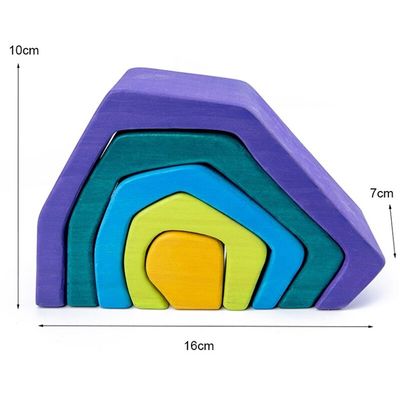 La roccia di legno di Coral Earth Wooden Blocks Toys ha messo il giocattolo di legno naturale d'equilibratura dei blocchi