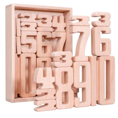 Giocattoli di legno educativi ISO9001 di Digital di per la matematica dei blocchetti di numero e di alfabeto