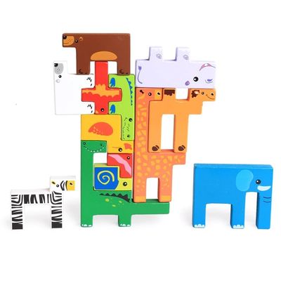 Il puzzle di legno del blocchetto della foresta 1.7cm gioca i blocchetti di legno della città animale