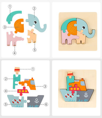 Puzzle animali di legno di Forest Wooden Block Puzzle Toys dell'equilibrio del bambino 0.9cm
