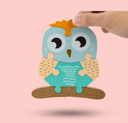 Puzzle animali di legno di Forest Wooden Block Puzzle Toys dell'equilibrio del bambino 0.9cm