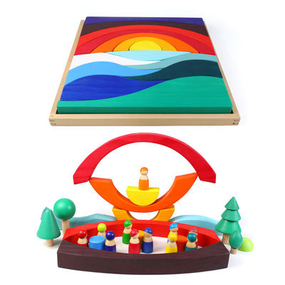 Impilatore dell'arcobaleno della nuvola del cielo del bambino 3cm grande grandi blocchi di legno per i bambini