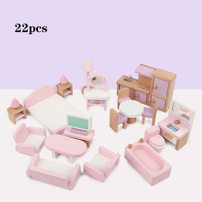 Mobilia naturale 10.5cm classica di Mini Wooden Doll House Toys