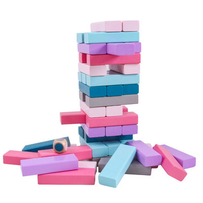 Equilibri 48pcs ha colorato i blocchetti di legno di domino ha impilato i giocattoli educativi dell'arcobaleno
