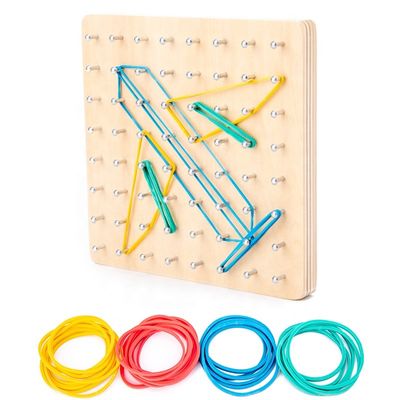 Bordo grafico di Toy Math Wooden Blocks Montessori di per la matematica di legno del chiodo del legame dei bambini 15cm
