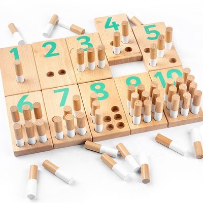 Giocattoli educativi di numero del puzzle di Digital 8cm dei blocchetti del bambino di legno dei giocattoli