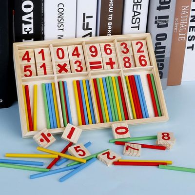 Sostanza tossica di legno di Toy Montessori Counting Blocks Non di per la matematica di Digital 23cm di numero