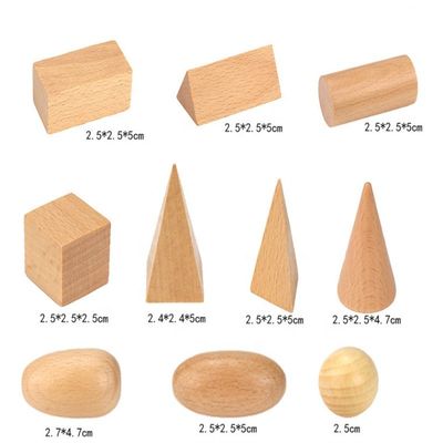 3D che conta per la matematica di legno Toy Geometric Wooden Blocks di 5cm