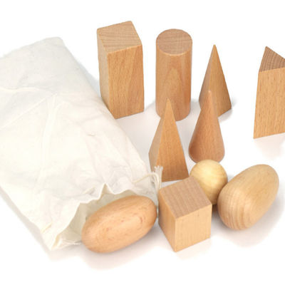 3D che conta per la matematica di legno Toy Geometric Wooden Blocks di 5cm
