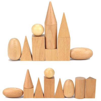 3D che conta per la matematica di legno Toy Geometric Wooden Blocks di 5cm