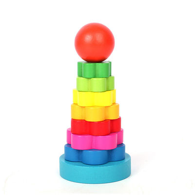 legno di faggio di legno dei giocattoli del bambino di 5.51in Montessori Teether