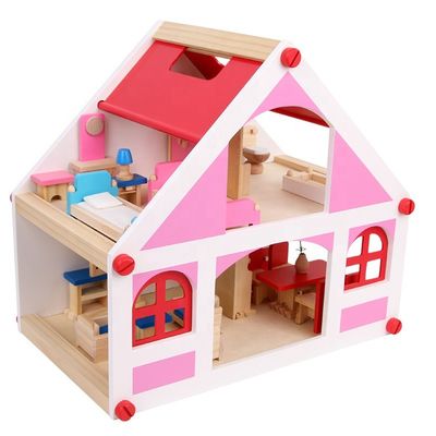 miniatura di legno d'annata di  DIY della mobilia della casa delle bambole della casa di 37.5cm
