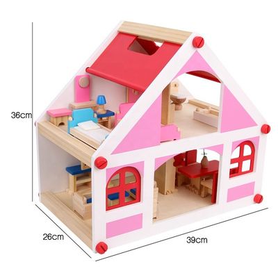 miniatura di legno d'annata di  DIY della mobilia della casa delle bambole della casa di 37.5cm