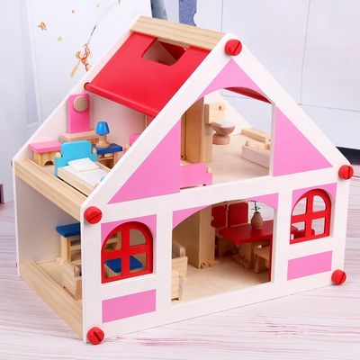 miniatura di legno d'annata di  DIY della mobilia della casa delle bambole della casa di 37.5cm
