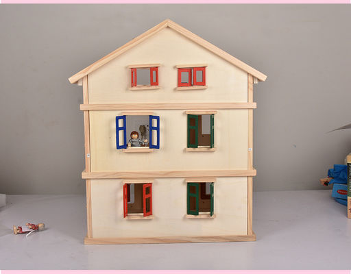 Casa delle bambole di Mini Dollhouse Furniture Wooden Miniature del garage dei bambini DIY 55.5cm