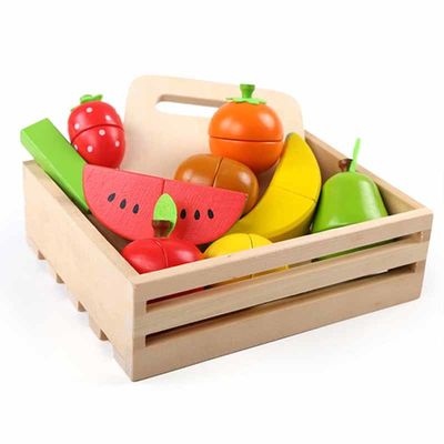 Il taglio di legno colorato della frutta di 19cm ha messo Toy Kid Education
