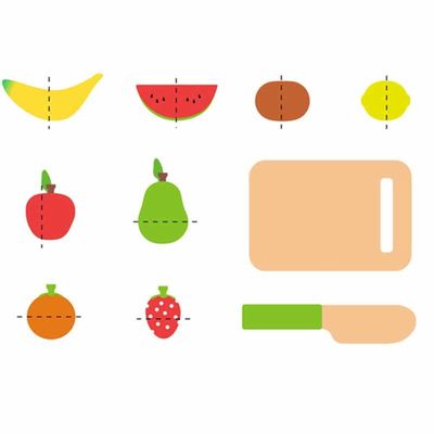 Il taglio di legno colorato della frutta di 19cm ha messo Toy Kid Education