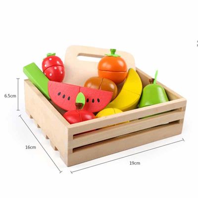 Il taglio di legno colorato della frutta di 19cm ha messo Toy Kid Education