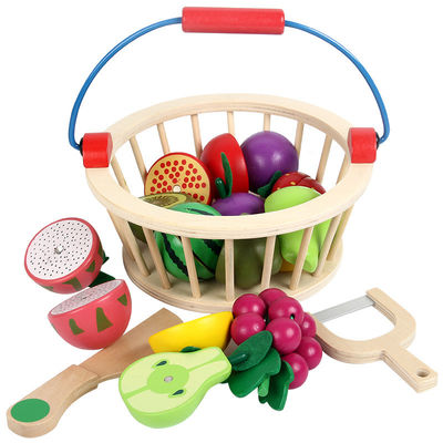 Il taglio di legno colorato della frutta di 19cm ha messo Toy Kid Education