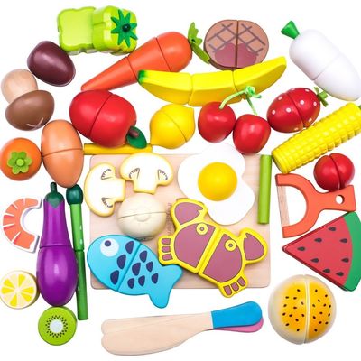 Il taglio di legno colorato della frutta di 19cm ha messo Toy Kid Education