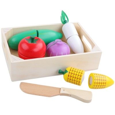 il taglio di legno della frutta di 4.5cm ha messo l'insieme del gioco di ruolo della cucina delle verdure