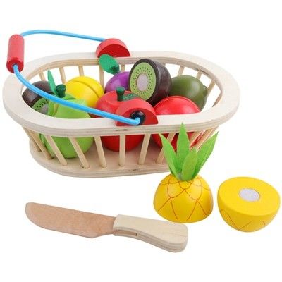 il taglio di legno della frutta di 4.5cm ha messo l'insieme del gioco di ruolo della cucina delle verdure