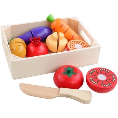 il taglio di legno della frutta di 4.5cm ha messo l'insieme del gioco di ruolo della cucina delle verdure