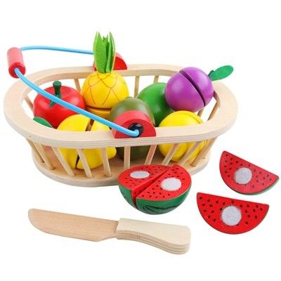 il taglio di legno della frutta di 4.5cm ha messo l'insieme del gioco di ruolo della cucina delle verdure