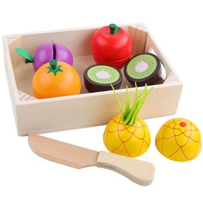 il taglio di legno della frutta di 4.5cm ha messo l'insieme del gioco di ruolo della cucina delle verdure