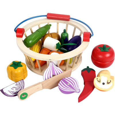 Frutta di legno 10.5cm magnetica che taglia il giocattolo di legno stabilito del canestro di frutta