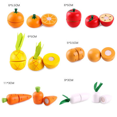 Cottura dei giocattoli magnetici della frutta di ruolo dei puntelli 5.5cm dell'alimento di legno del gioco
